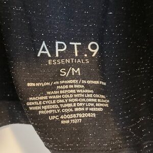 Apt. 9 Black Knit Top with Silver Sparkle S/M
